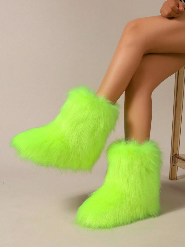 Botas de Nieve Peludas de Caña Media para Mujer - Image 12