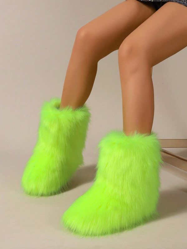 Botas de Nieve Peludas de Caña Media para Mujer - Image 11