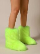 Botas de Nieve Peludas de Caña Media para Mujer