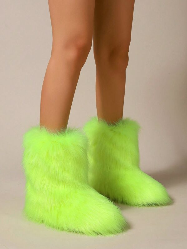 Botas de Nieve Peludas de Caña Media para Mujer - Image 13