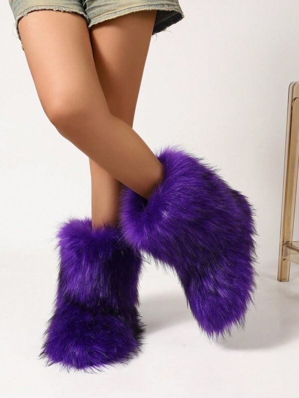 Botas de Nieve Peludas de Caña Media para Mujer - Image 28