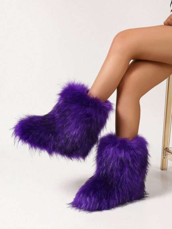 Botas de Nieve Peludas de Caña Media para Mujer - Image 30