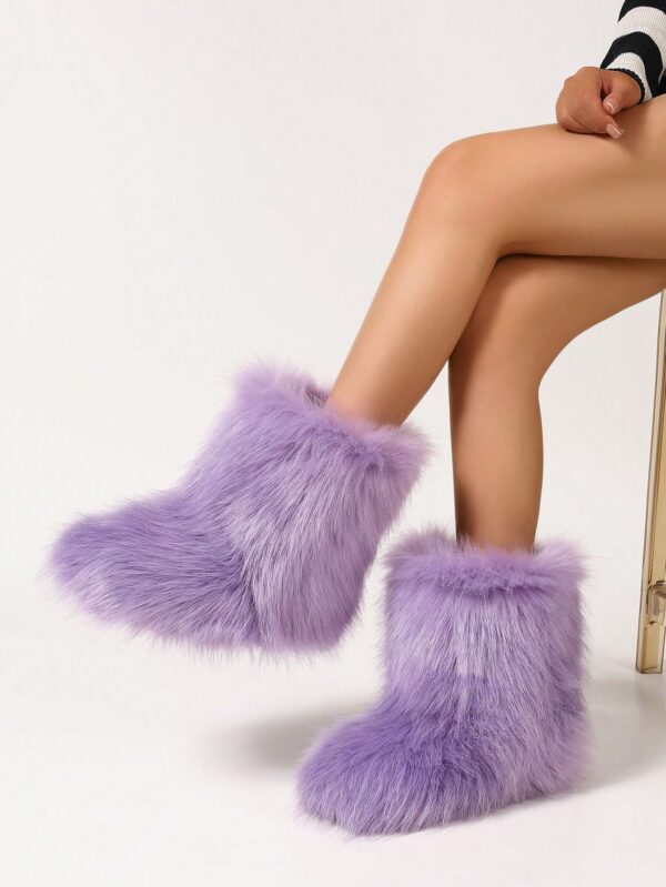Botas de Nieve Peludas de Caña Media para Mujer - Image 32