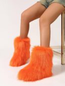 Botas de Nieve Peludas de Caña Media para Mujer