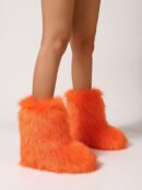 Botas de Nieve Peludas de Caña Media para Mujer