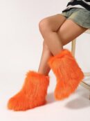 Botas de Nieve Peludas de Caña Media para Mujer