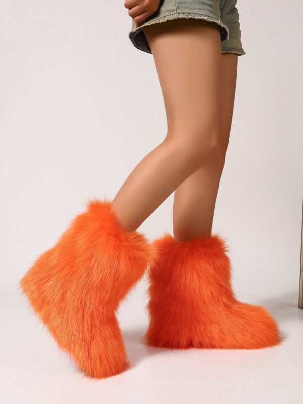 Botas de Nieve Peludas de Caña Media para Mujer - Image 45