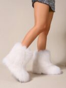 Botas de Nieve Peludas de Caña Media para Mujer