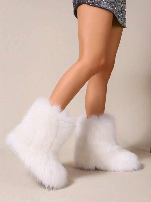 Botas de Nieve Peludas de Caña Media para Mujer - Image 60