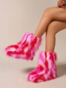 Botas de Nieve Peludas de Caña Media para Mujer