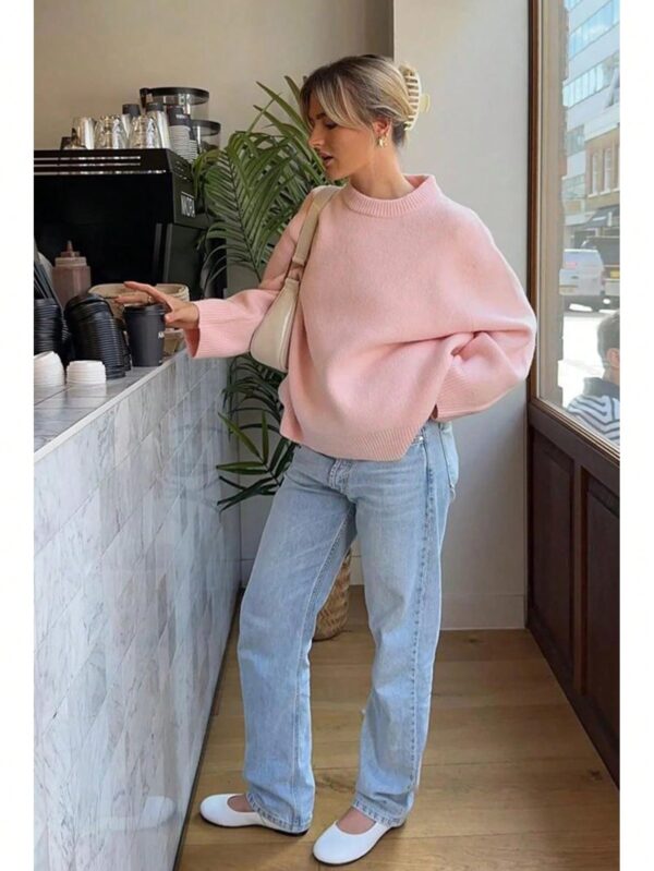 Sweater de Punto Liso Manga Larga para Mujer - Image 4