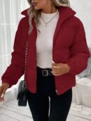 Abrigo Acolchado de Corderoy con Cierre Frontal
