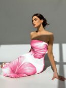 Vestido Tubo Asimétrico para Cena Romántica sin Mangas