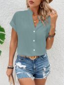Blusa Batwing Manga Corta en Color Sólido