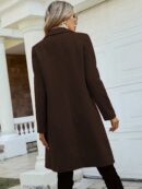 Abrigo Elegante con Cuello Solapa y Doble Botonadura