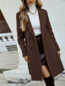 Abrigo Elegante con Cuello Solapa y Doble Botonadura