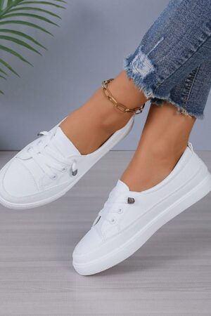 Zapatillas Deportivas de Lona en Negro, Talla Grande