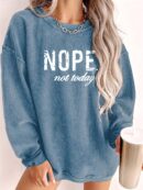 Sudadera Casual con Estampado de Letras y Manga Larga