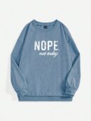 Sudadera Casual con Estampado de Letras y Manga Larga