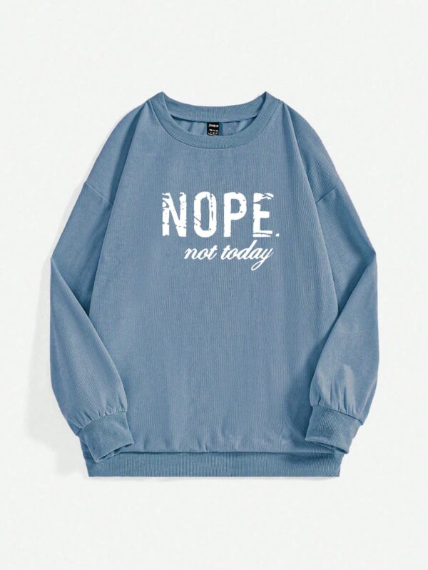 Sudadera Casual con Estampado de Letras y Manga Larga - Image 10
