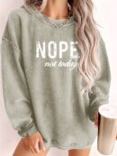 Sudadera Casual con Estampado de Letras y Manga Larga