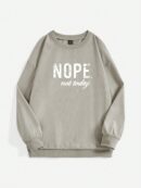 Sudadera Casual con Estampado de Letras y Manga Larga