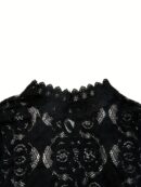 Blusa Elegante de Encaje con Cuello Alto y Manga Larga