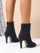 Botines de Ante con Tacón Stiletto y Cierre Trasero