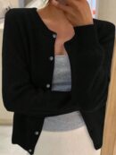 Cardigan Botones Frontales Manga Larga para Primavera y Otoño
