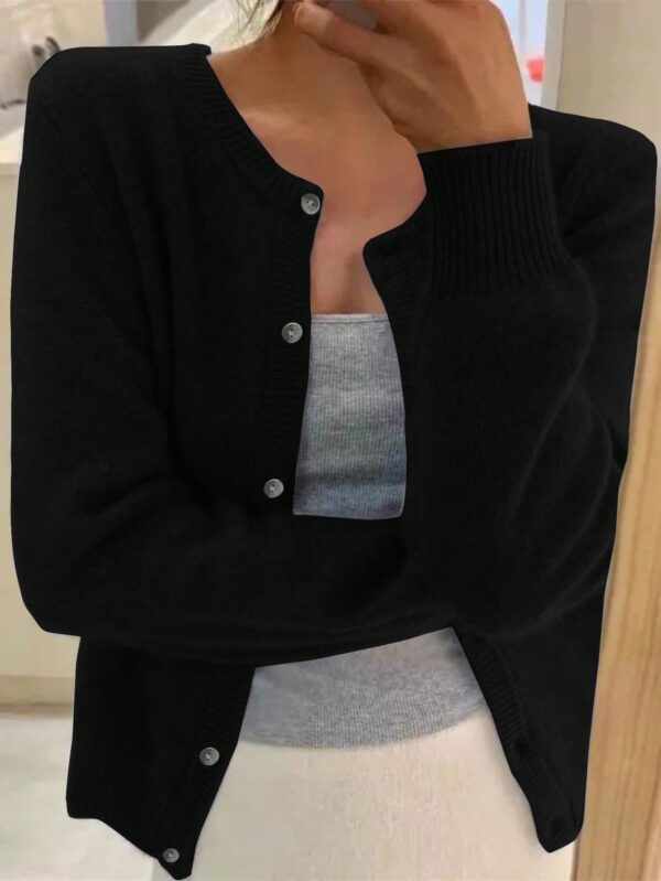 Cardigan Botones Frontales Manga Larga para Primavera y Otoño - Image 3