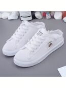 Zapatillas de Lona Slip-On para Mujer, Plataforma Plana Casual sin Cordones