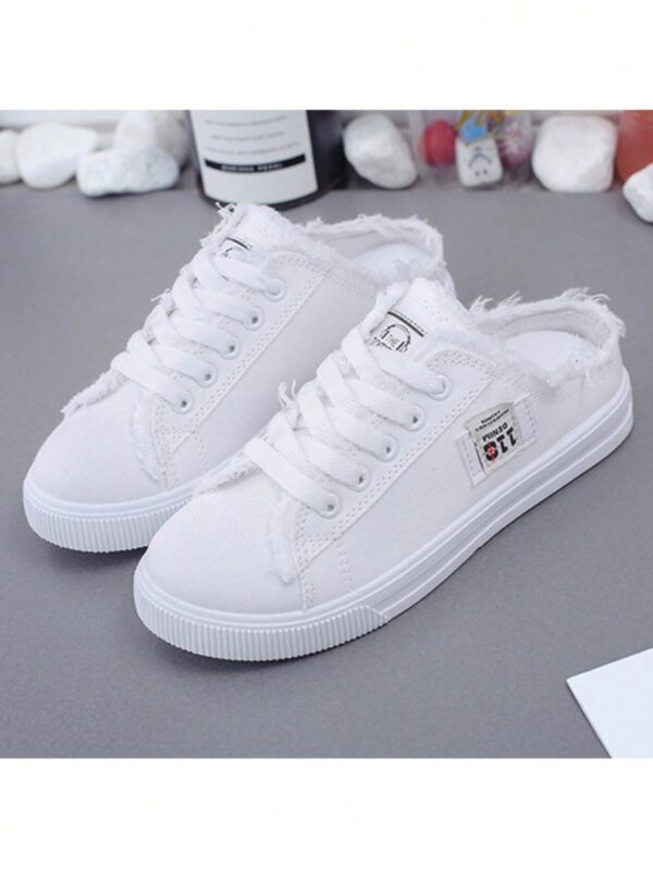 Zapatillas de Lona Slip-On para Mujer, Plataforma Plana Casual sin Cordones - Image 7
