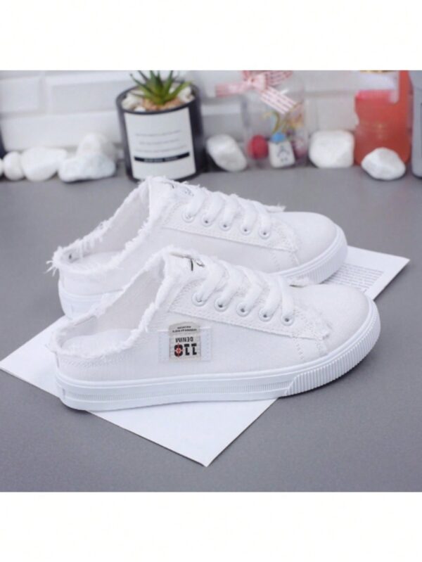 Zapatillas de Lona Slip-On para Mujer, Plataforma Plana Casual sin Cordones