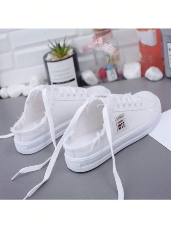 Zapatillas de Lona Slip-On para Mujer, Plataforma Plana Casual sin Cordones - Image 3