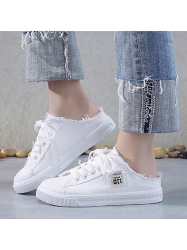 Zapatillas de Lona Slip-On para Mujer, Plataforma Plana Casual sin Cordones - Image 4