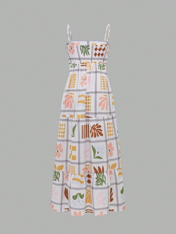 Vestido Largo Estampado Vintage con Tirantes Finos - Image 2