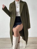 Abrigo Casual de Doble Botonadura y Cuello Solapa