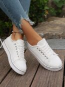 Zapatillas Casual de Lona con Punta Redonda y Detalles de Peluche