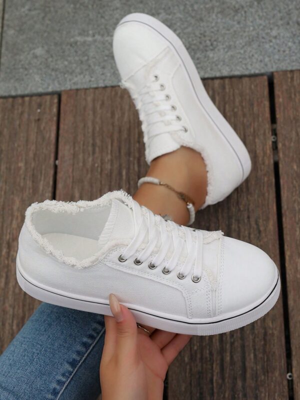 Zapatillas Casual de Lona con Punta Redonda y Detalles de Peluche - Image 6