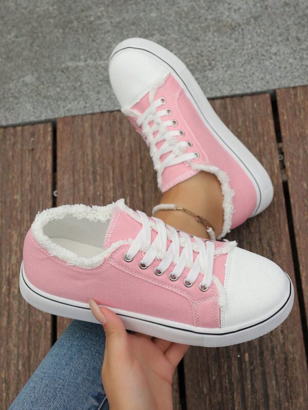Zapatillas Casual de Lona con Punta Redonda y Detalles de Peluche - Image 8