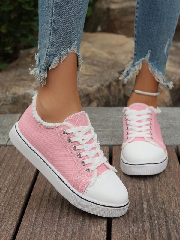 Zapatillas Casual de Lona con Punta Redonda y Detalles de Peluche - Image 10