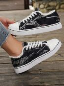 Zapatillas Casual de Lona con Punta Redonda y Detalles de Peluche