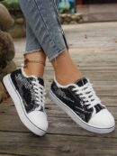 Zapatillas Casual de Lona con Punta Redonda y Detalles de Peluche