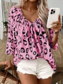 Blusa Bohemia con Cuello V y 3/4 de Manga