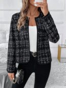 Chaqueta Elegante de Cuello Alto con Manga Larga para Otoño/Invierno