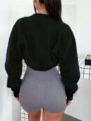 Chaqueta Crop de Manga Larga Abierta al Frente