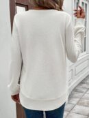 Sudadera Cómoda Casual con Textura Waffle y Dobladillo Asimétrico