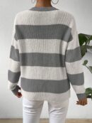 Sweater a Rayas Colorido con Hombros Caídos