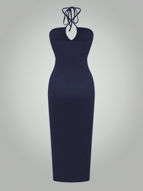 Vestido Largo Halter Sin Mangas con Espalda Descubierta y Abertura Lateral - Image 10
