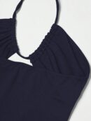 Vestido Largo Halter Sin Mangas con Espalda Descubierta y Abertura Lateral